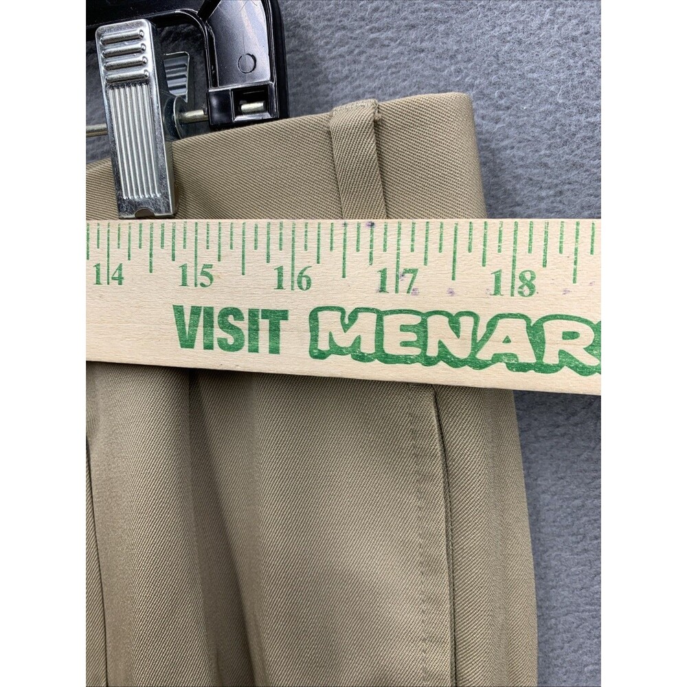 Brooks Brothers Mens Dress Pants Pleated Cuffed Beige Dry Clean Only Size 36X30 - Picture 4 of 16